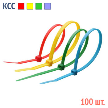 Кабельные стяжки стандартные нейлоновые цветные (100 шт.)